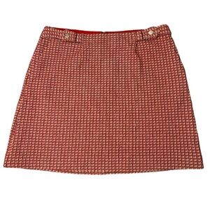 CLUB MONACO Mini Tweed Skirt Jupe Red Mix Size 6 & 10 NWT